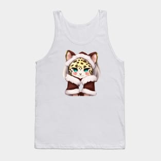 Cute Leopard Drawing Tank Top